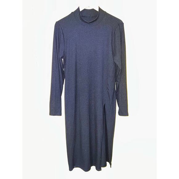 Torrid Dress Womens Large 12 Front Slit Midi Tunic Top Ribbed BodyCon Mock Neck - Picture 7 of 13